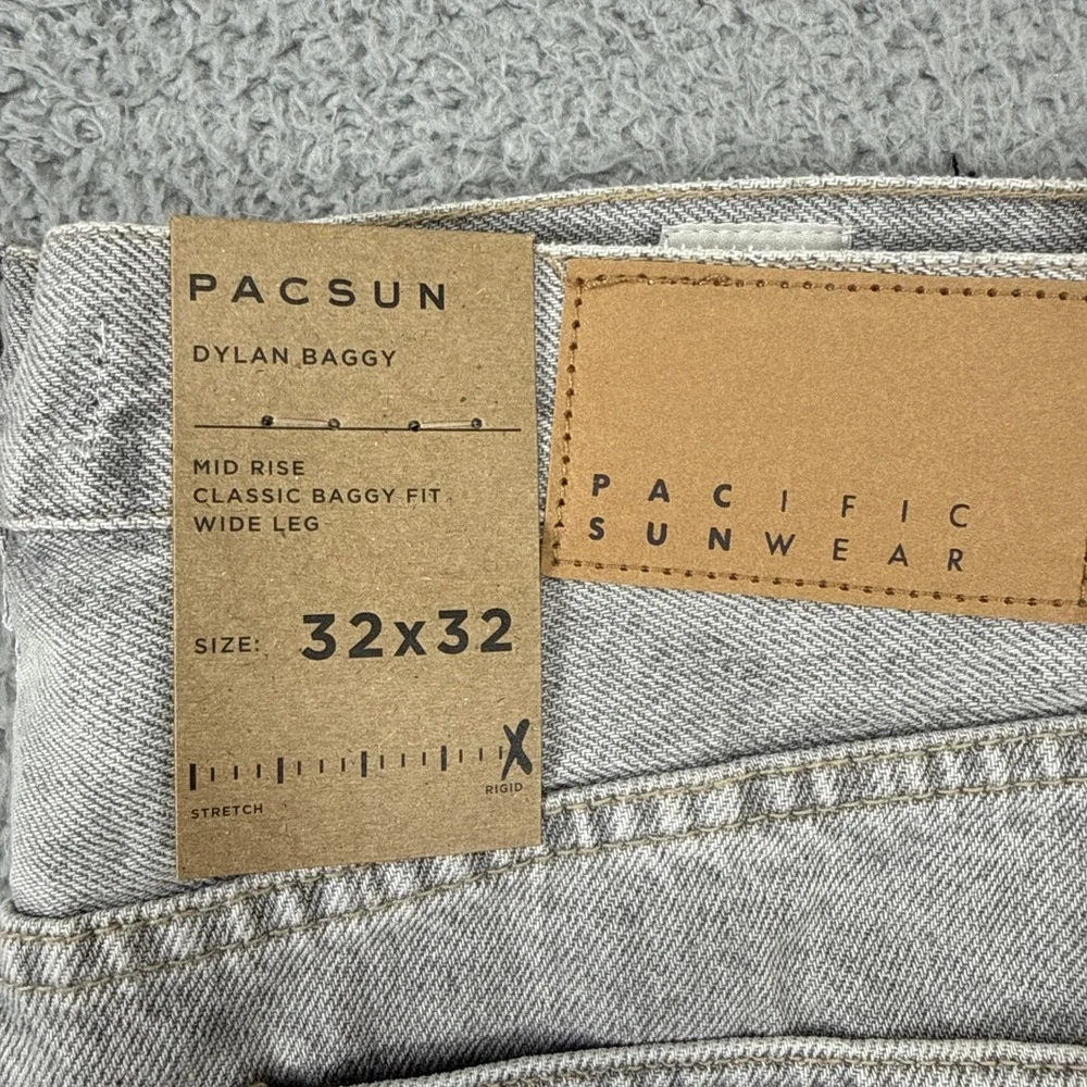 Pacsun Dylan Baggy Jeans‎ Mens 32x32 Gray Cargo NEW NWT
